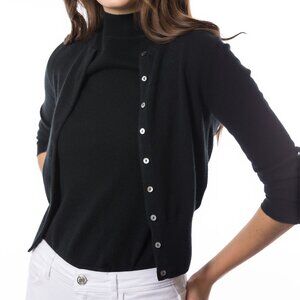 NWT! DongLi - 100% Cashmere Cropped Cardigan in Black - Multiple Sizes